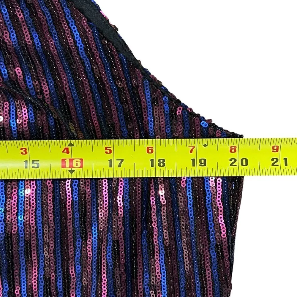 Trina Turk JuJu Sequin Dress Black Multi M Glam Party Cocktail Event Maximalist - Image 6