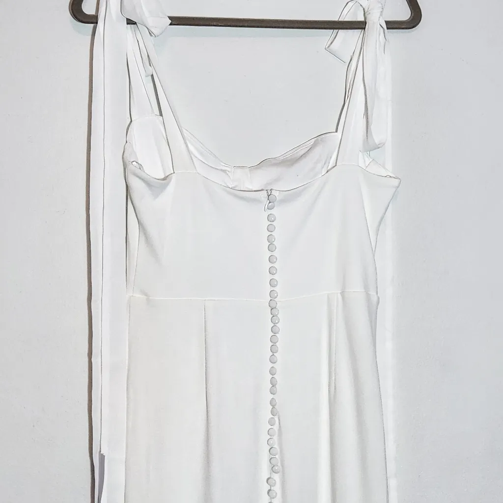 Lulus White Tie-Strap Wedding Dress with Train NWT Size Small - Image 7