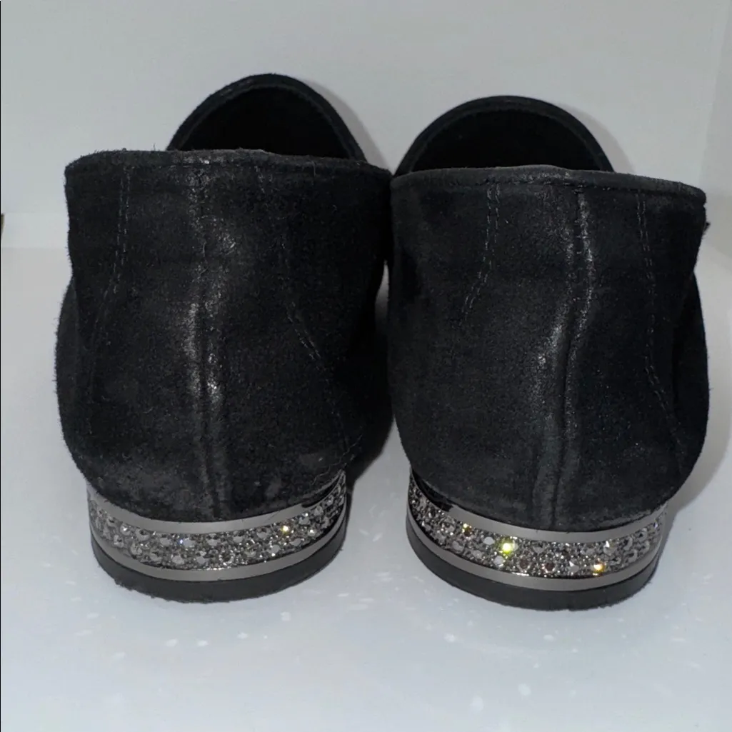Pedro Garcia Garan Loafers w Swarovski Crystals Black Suede Women’s EU 8 US 8 Size 7 - Image 6