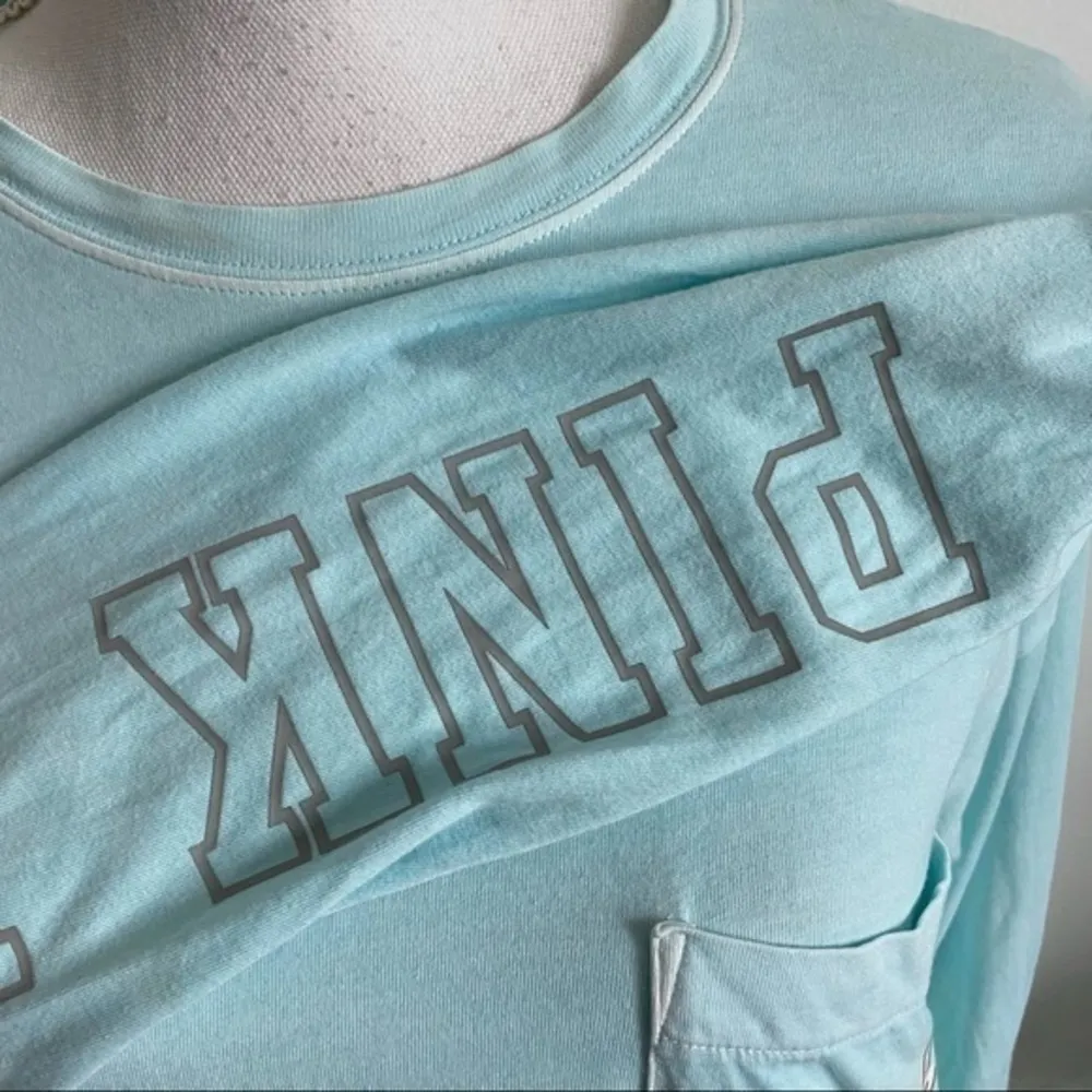 PINK VS • Baby Blue Long Sleeve Crew Neck Tee - Image 4