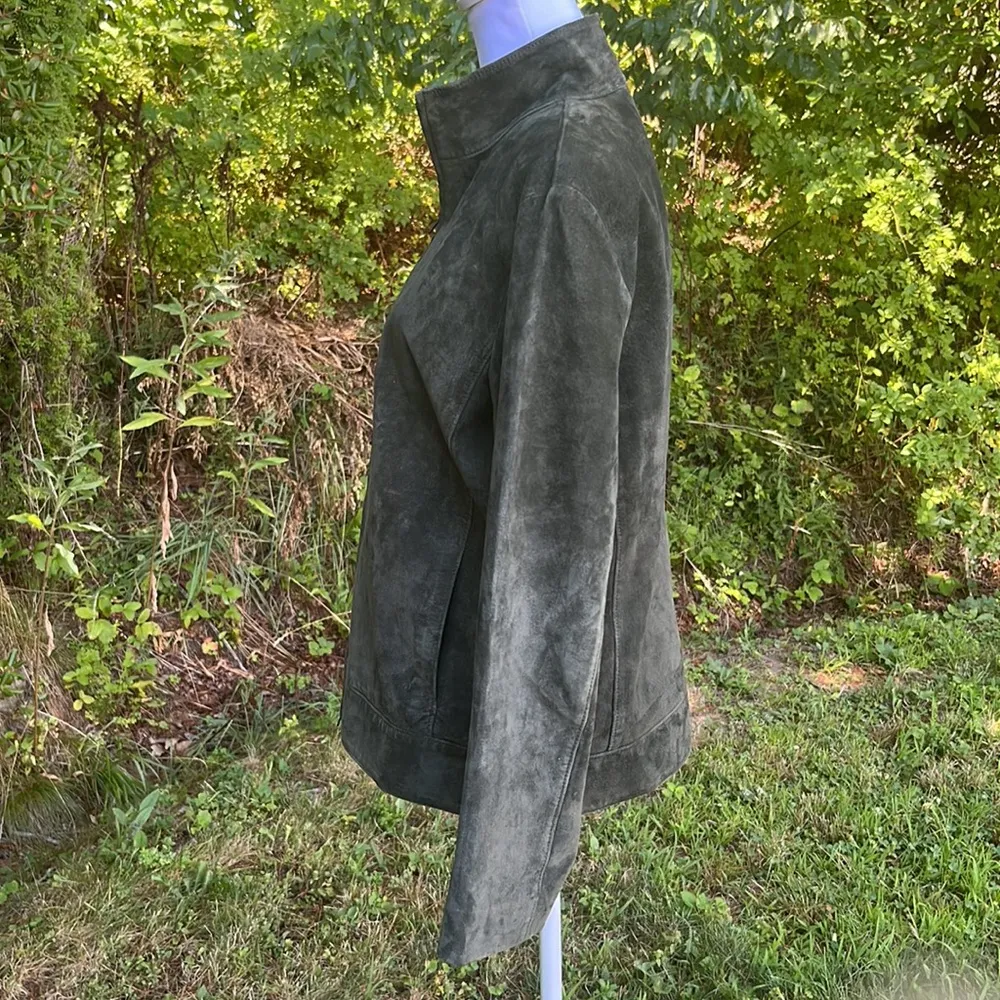 Josephine Chaus Green Suede Leather Jacket Size S - Image 8