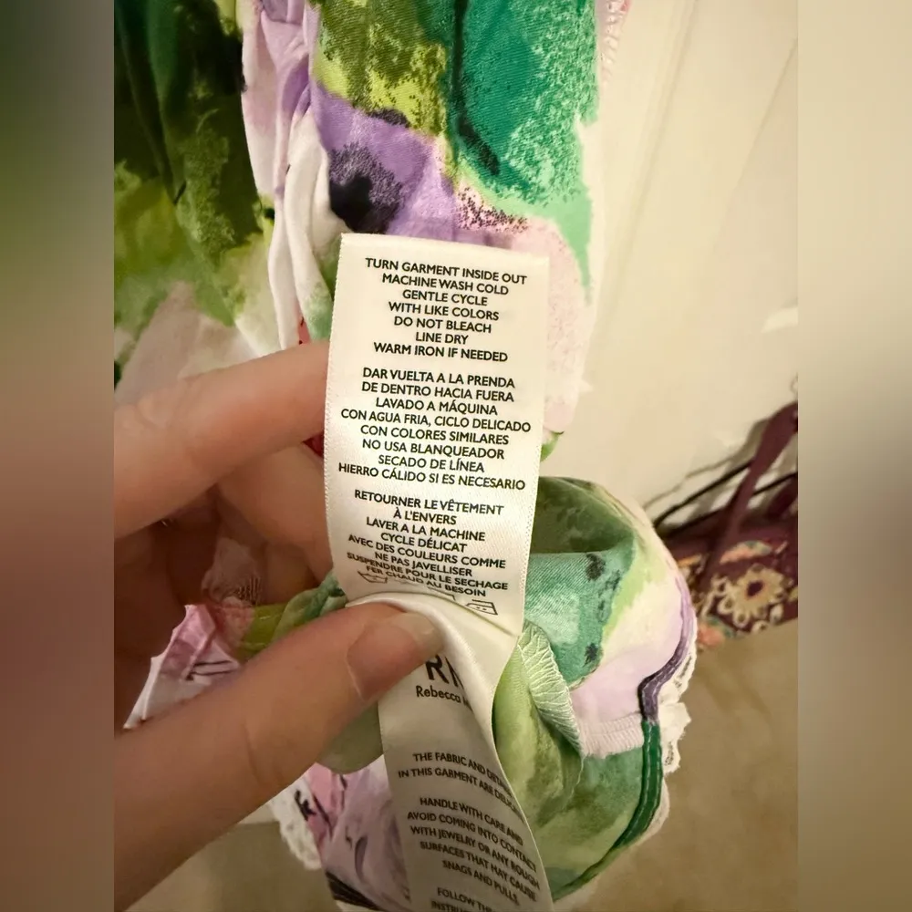 RM Rebecca Minkoff Floral Lace Sleeveless Top Flowers Pastels Size Large - Image 6