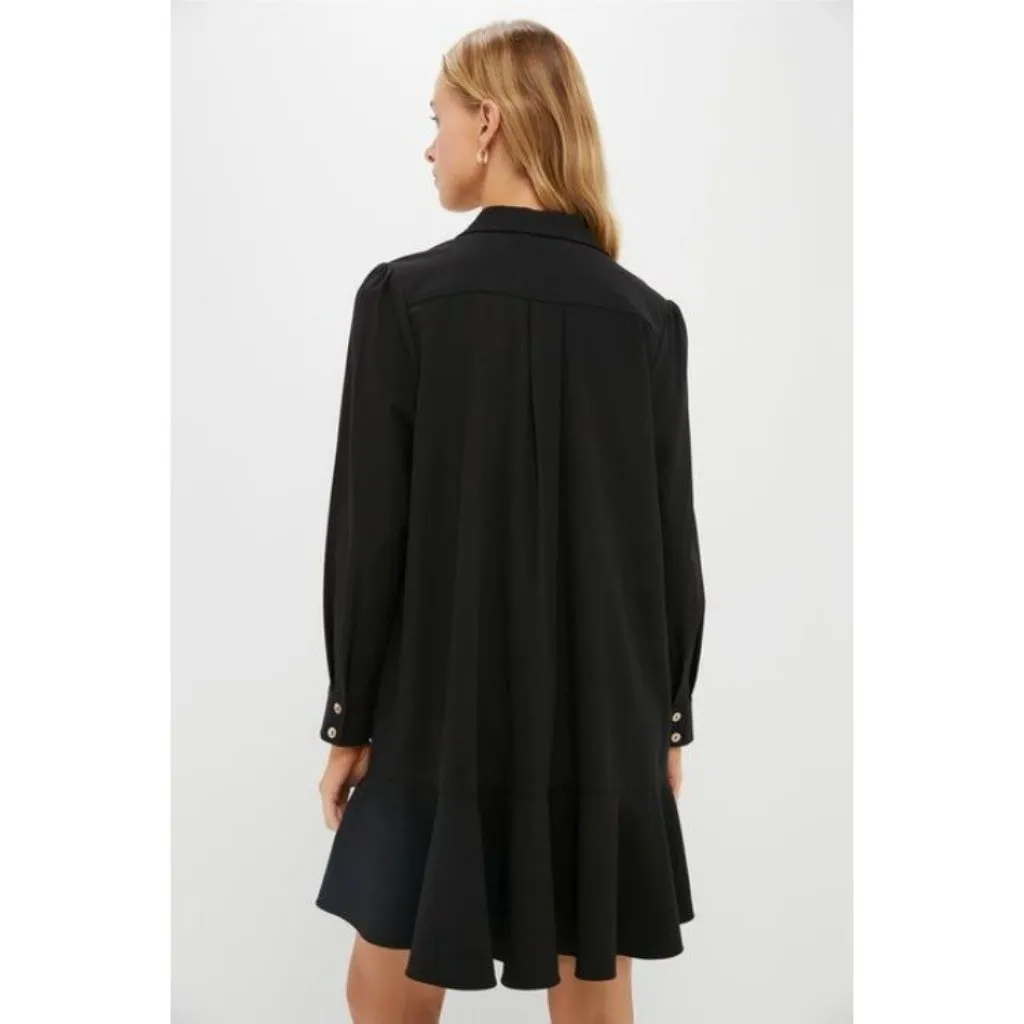 Tuckernuck Size XS  Black Crepe Callahan Shirt Dress  Pockets Collared - Image 7
