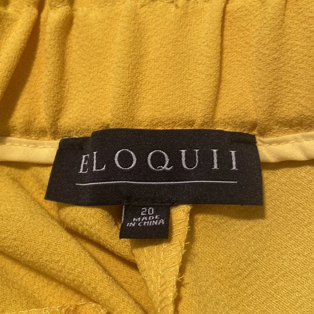Eloquii  Yellow Ruffle Waisted Belted Shorts - Image 5