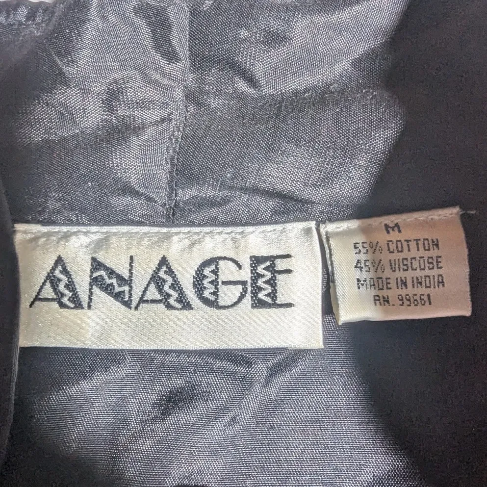 Vtg Y2K Anage Red Black Patchwork Velvet Embroidered Frog Toggle Jacket Sz M Size M - Image 4