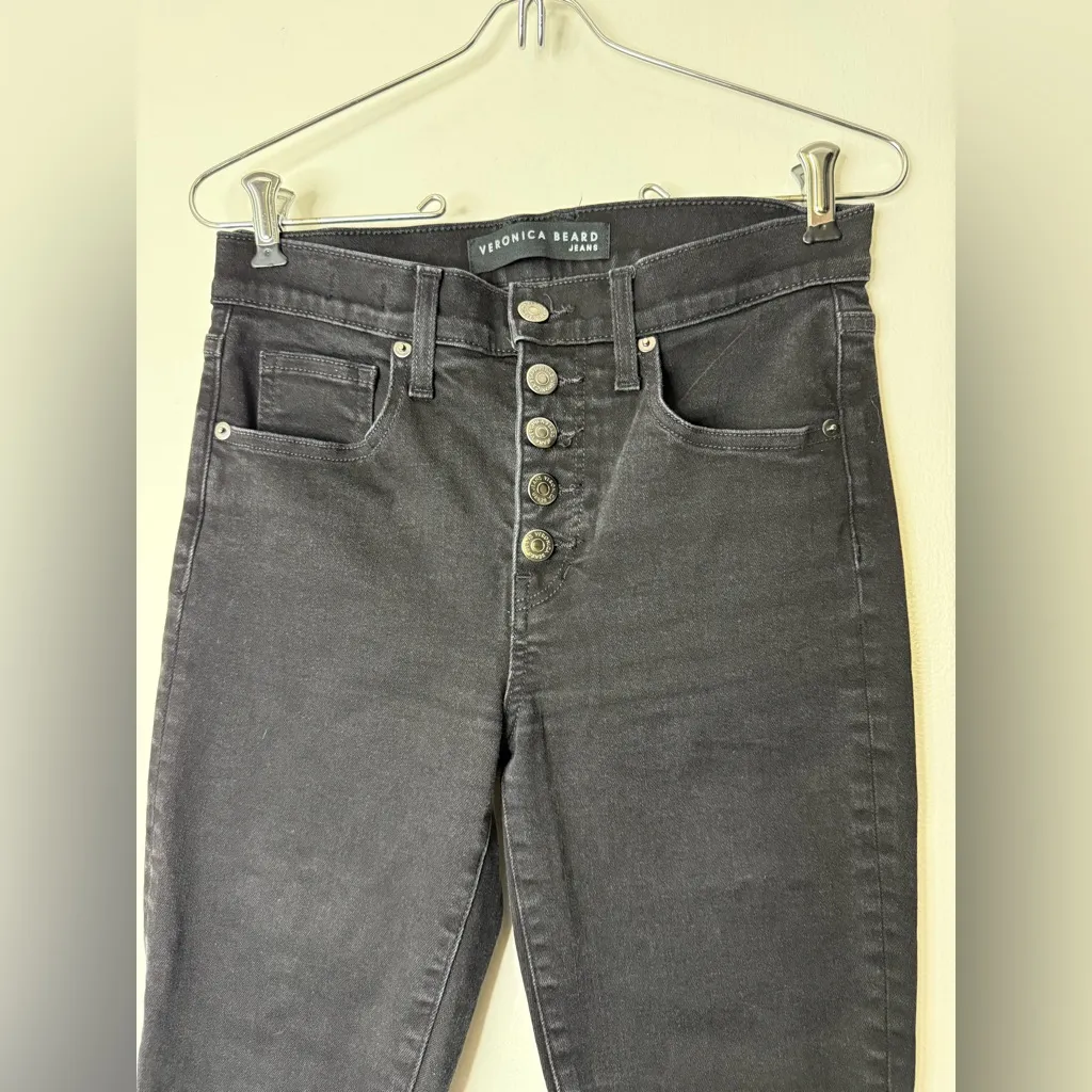Veronica Beard Debbie black onyx, high rise, cropped skinny jeans. 27 - Image 5