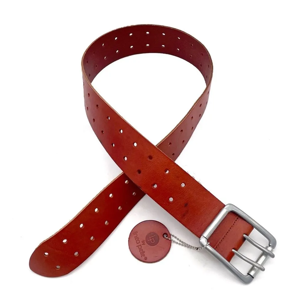 NWT Linea Pelle Brown Genuine Leather Belt Size Small Double Prong Buckle NEW - Image 8