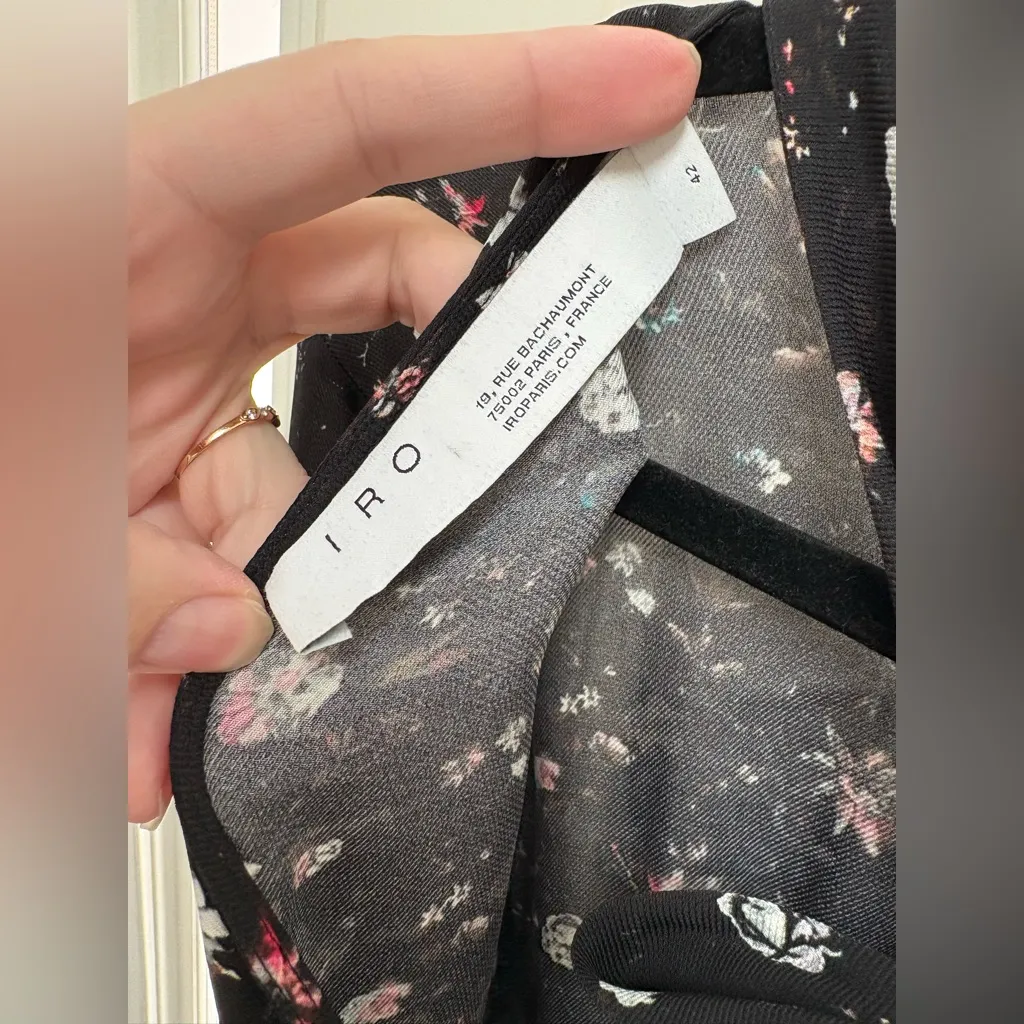 IRO Casual High-Neck Floral Long-Sleeve Dress Size 42 (10) - Image 8