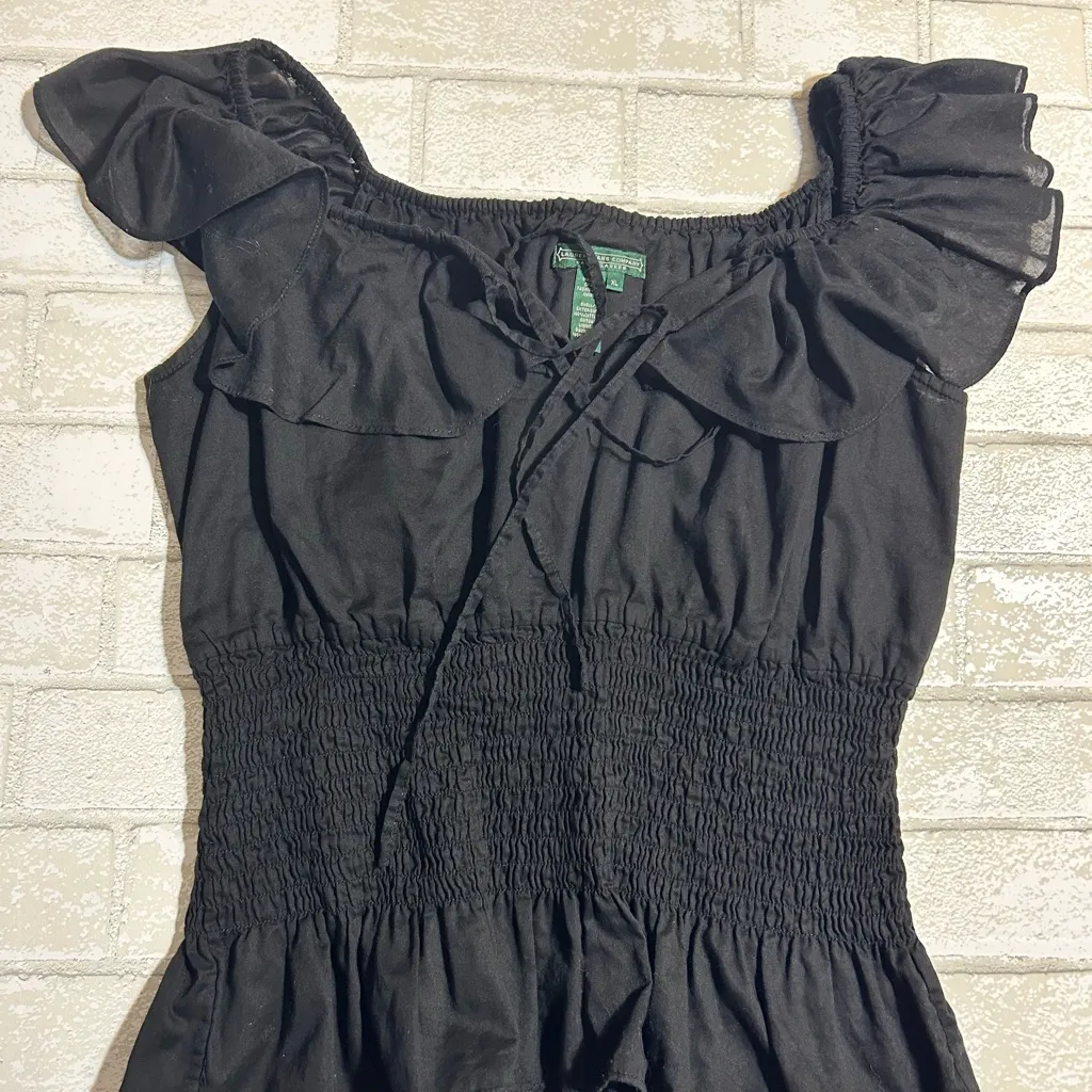 Ralph Lauren Black Ruffled Blouse - Image 6