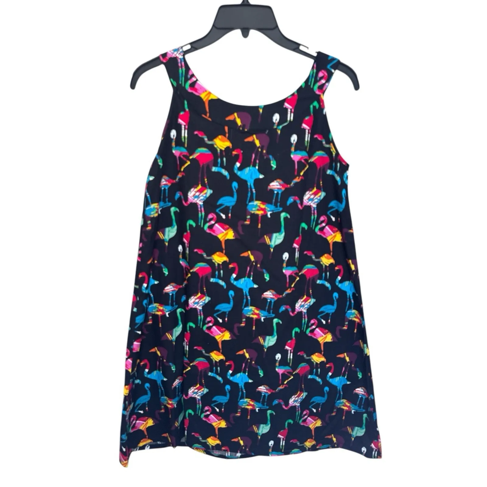 Hawaii Hangover Flamingo Party Dress Small NWT Black Multi Tropical Bird Summer - Image 3