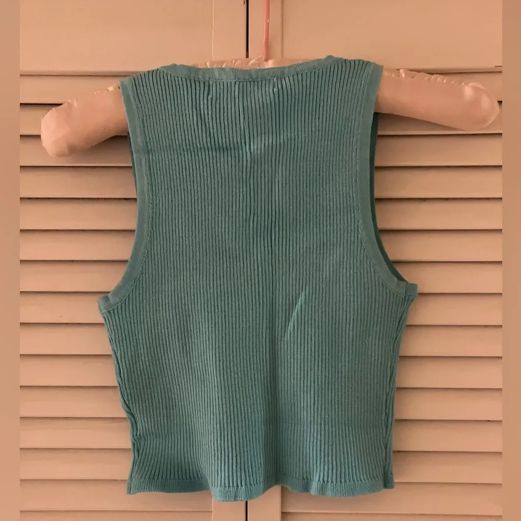 All the Ways Emily Blue Ribbed Top Only Size M - Image 5