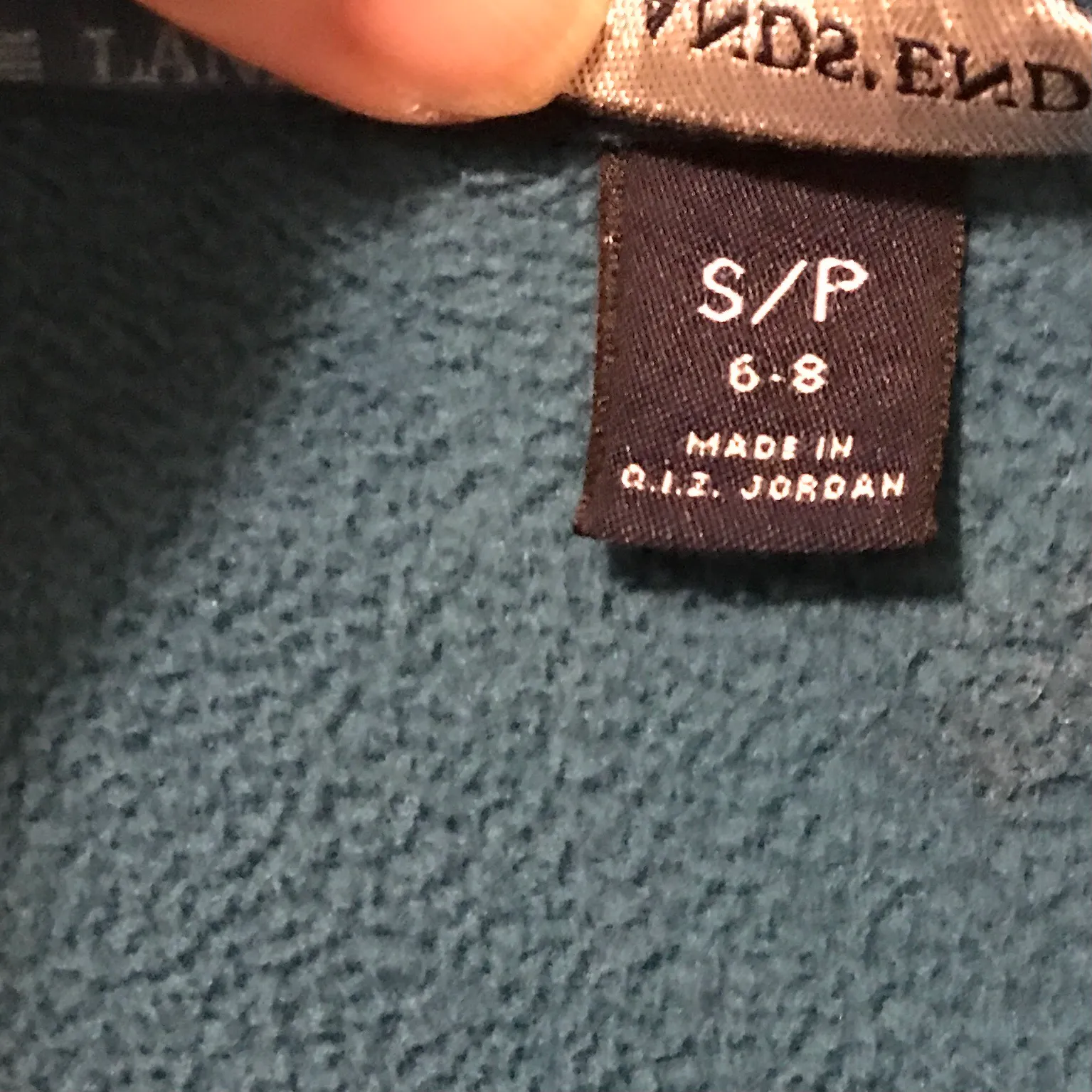 Lands'End  full Zip Teal Fleece hoodie.  - Image 4