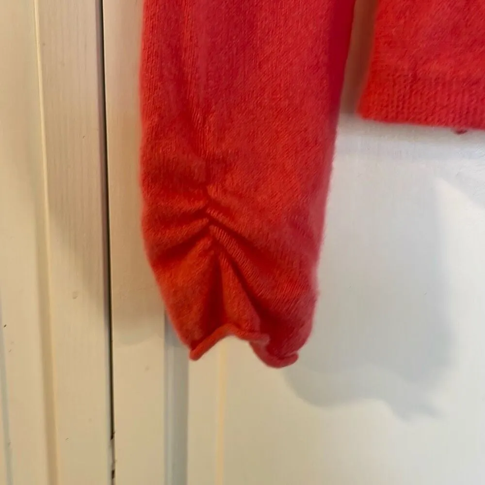 Garnet Hill 100% Cashmere orange coral sweater small - Image 7