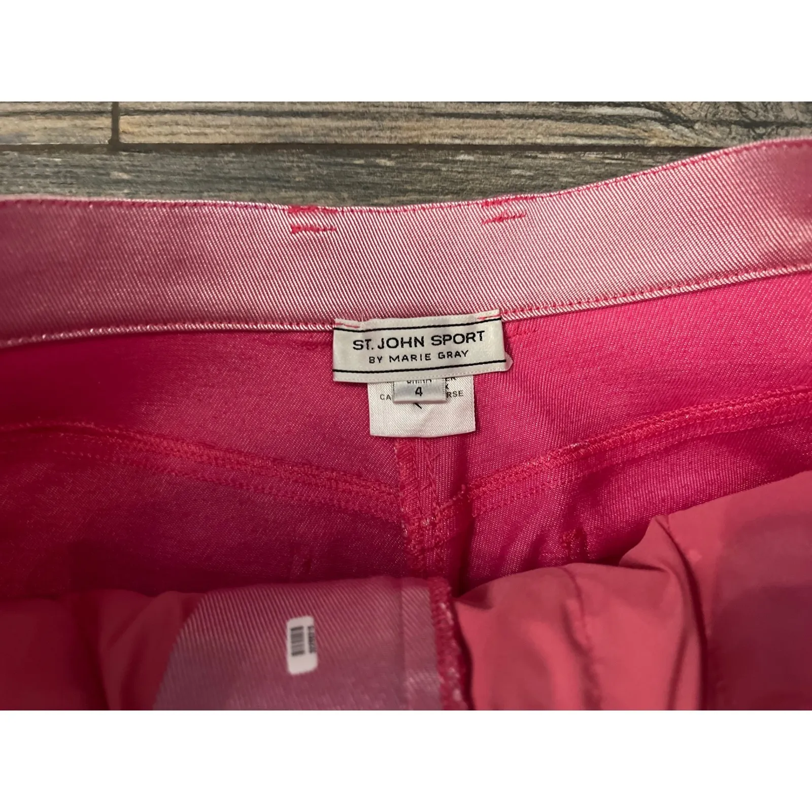 St. John Sport Pants Size‎ 4 Metallic Shine Pink High Waist Straight Leg Dress - Image 6
