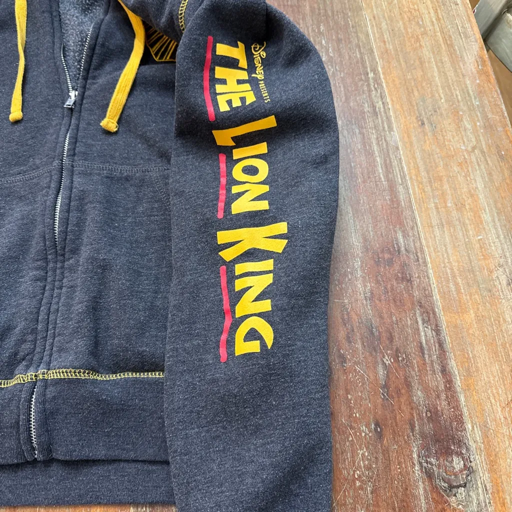 Disney The Lion King Broadway Gray & Yellow Full-Zip Hoodie XS Womens - Image 5