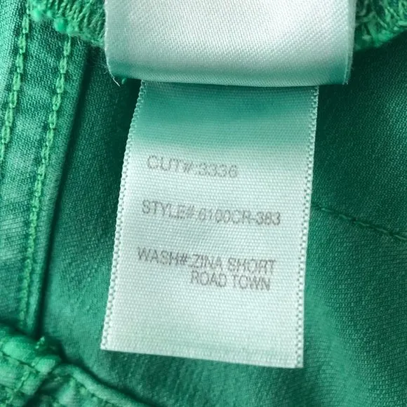 New  Green Stretch Denim Zina Shorts - Image 13