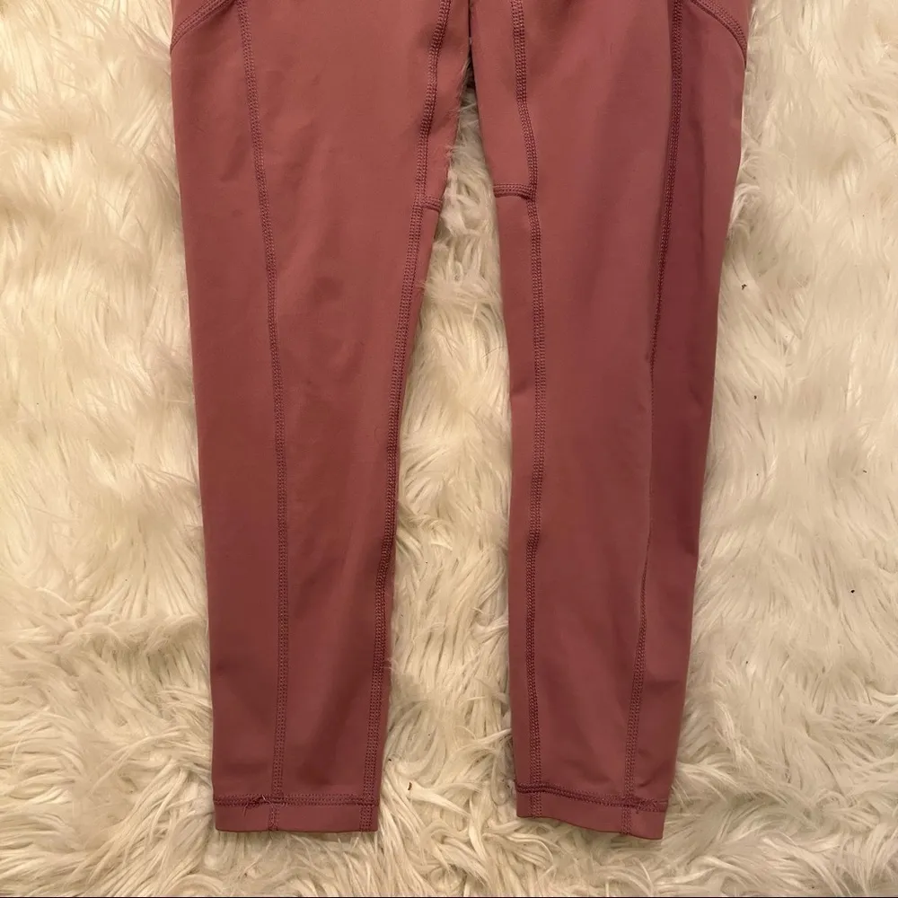 Yogalicious Lux Nude Tech High Rise Ankle Crop Legging Mauve Taupe - Image 4