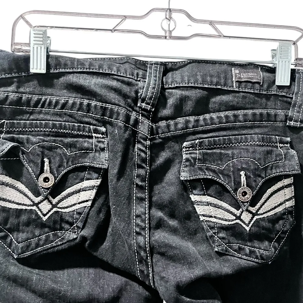 Lucky Brand Lil Maggie Boot Cut Dark Wash Denim Jeans Size 27 Embroidered Womens - Image 7