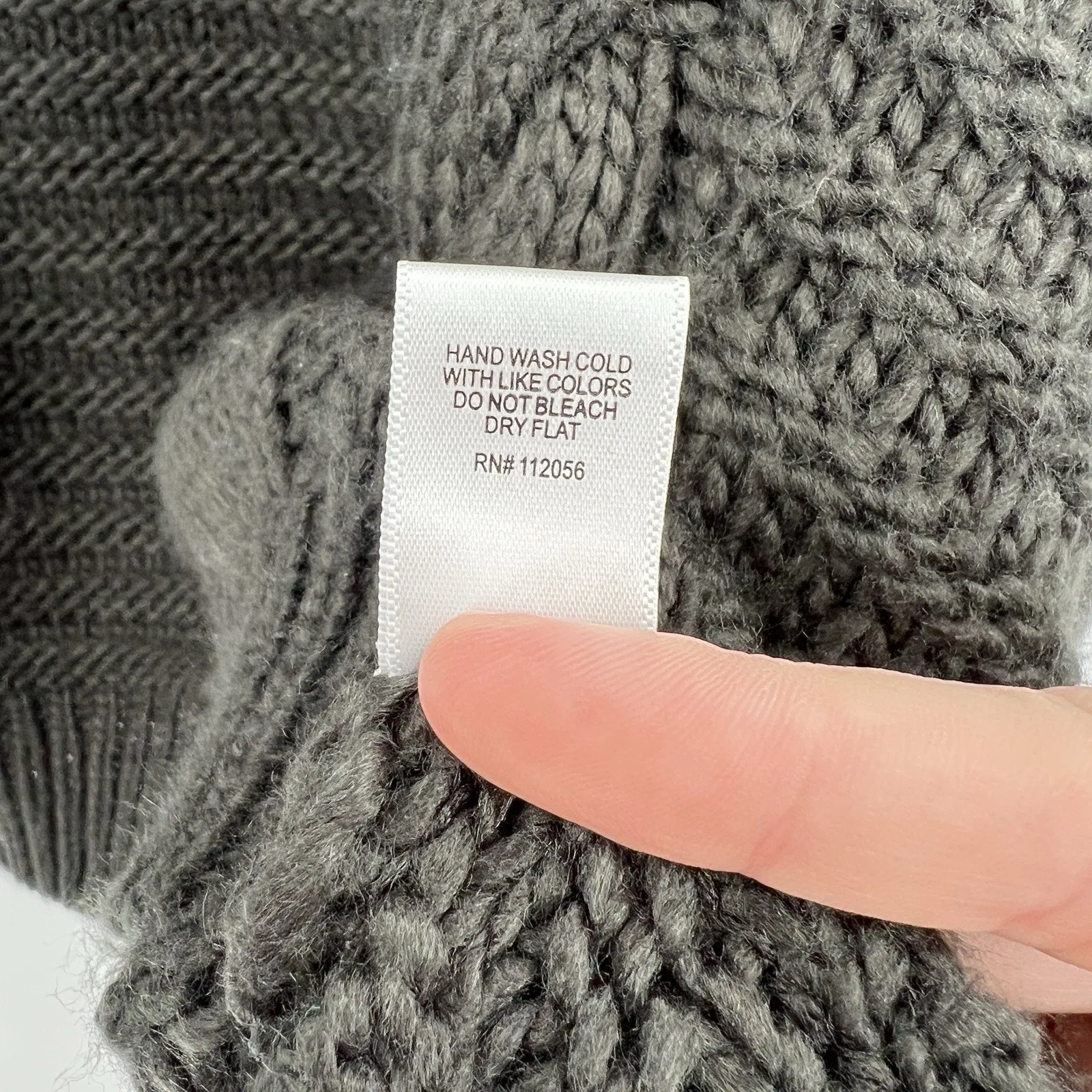 Zenana Wide Bell Sleeves Sweater Crew Neck Pullover Gray Cable Knit Size Small‎ - Image 13