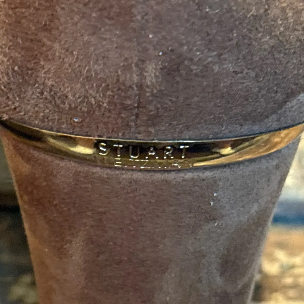 Stuart Weitzman Chocolate Mocha Brown Suede Square Toe Pump Heels Sz 8 M Career - Image 8