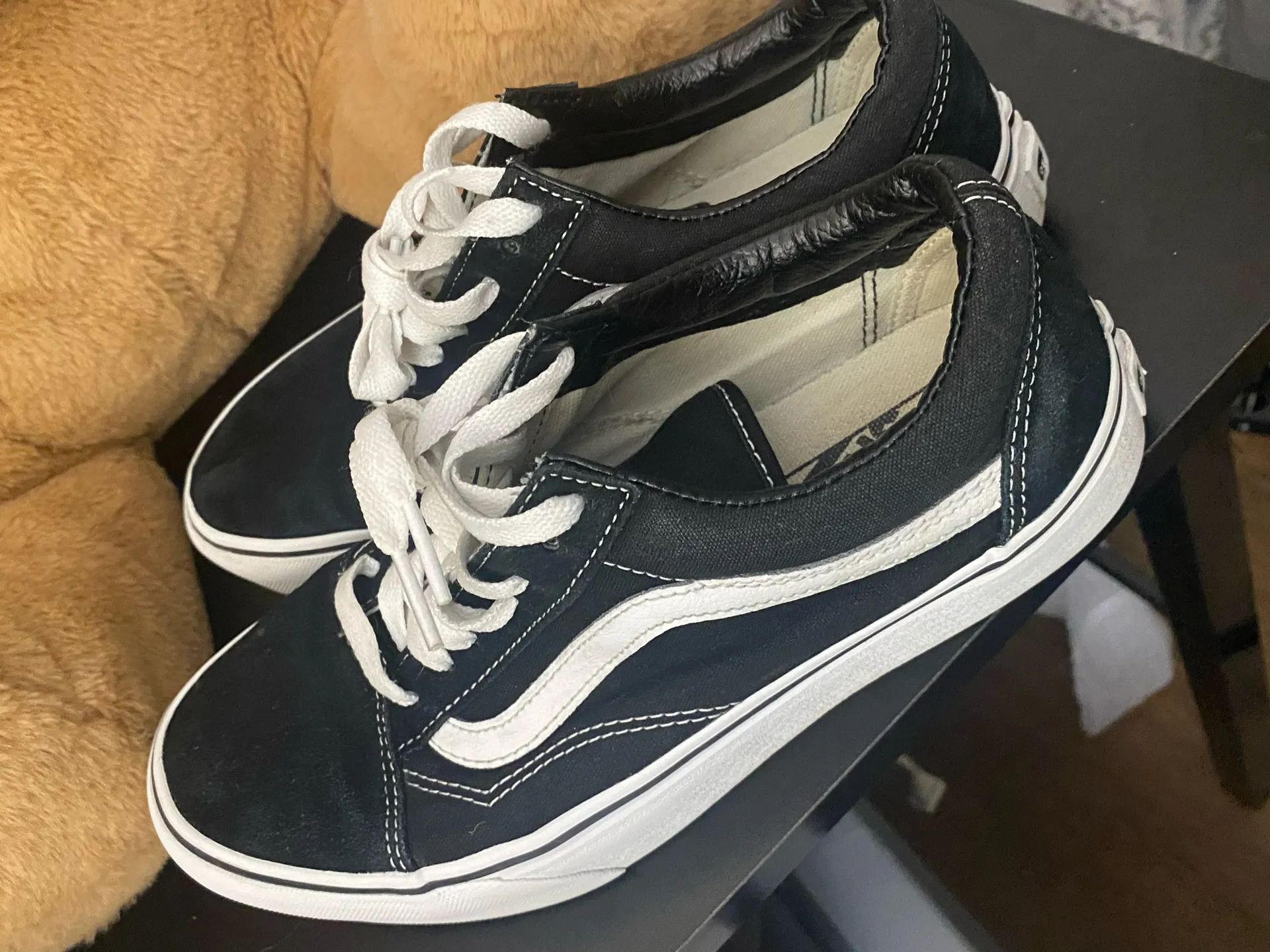 VANS Old Skool Black White LaceUp Sneaker Shoes Unisex Sz Womens 7.5-Mens 7 - Image 4