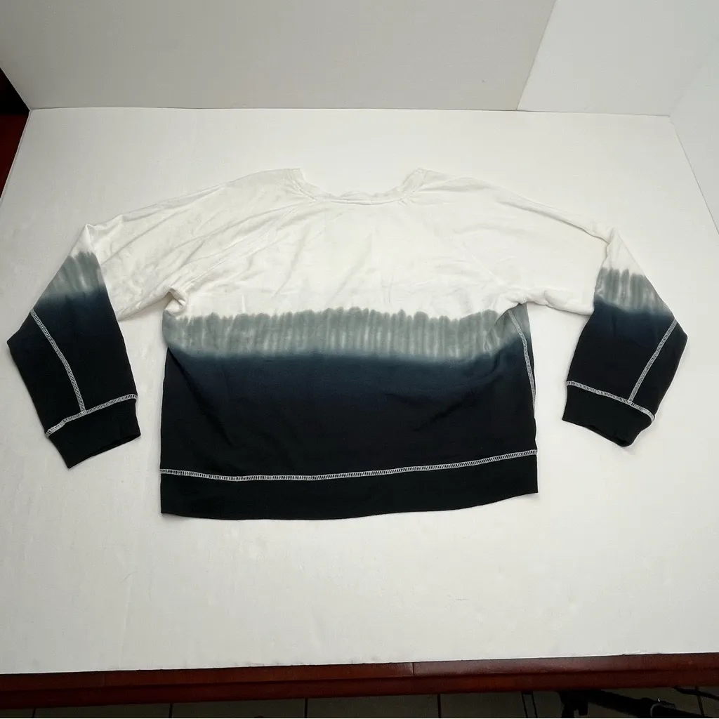 Rails‎ Theo Charcoal Dip Dye Sweatshirt Womens Size Large Black White NEW *FLAW - Image 15