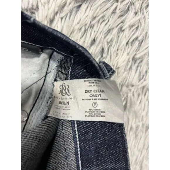 Rock & Republic Jeans Slim Straight 26‎ Distressed Rhinestones Low Rise Western - Image 5