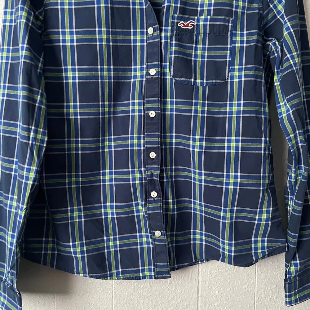 Hollister Shirt Womens M Y2K Cotton Stretch Plaid Western Rodeo Cowgirl Festival - Image 4