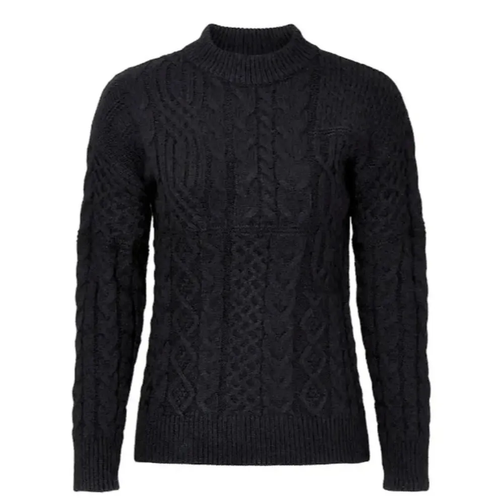 VOX LUX Black Cable Knit Crew Neck Sweater Size Small - Image 2