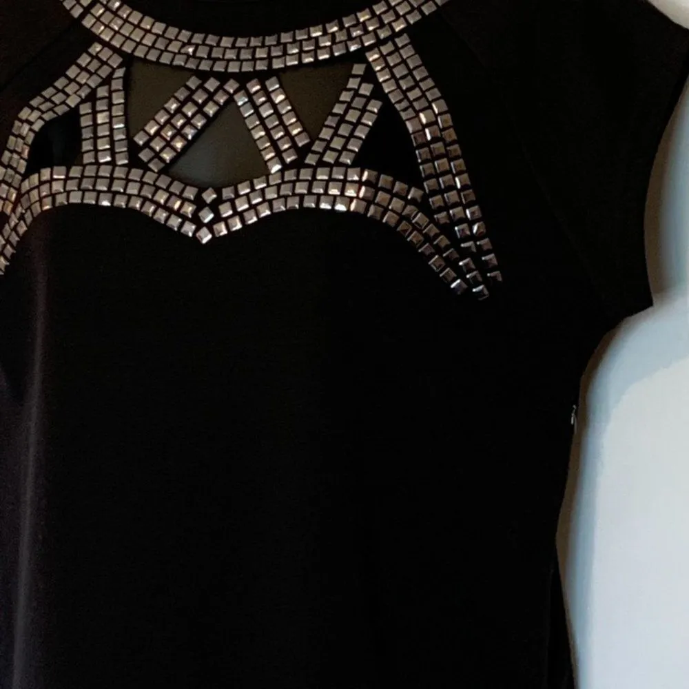 Black Fitted Midi Dress Black Size L - Image 3