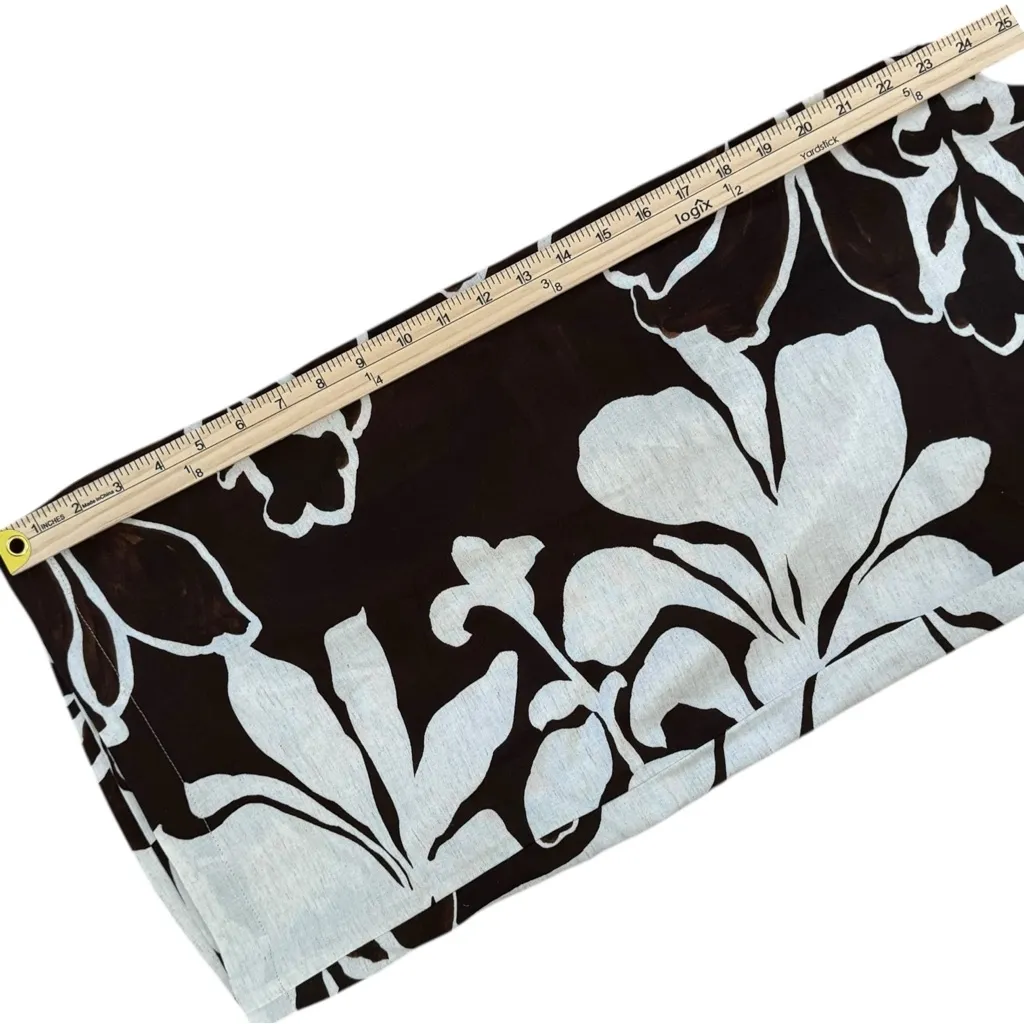 Zara Floral Wrap Pants Cropped Brown Cream XS Bohemian - Image 8