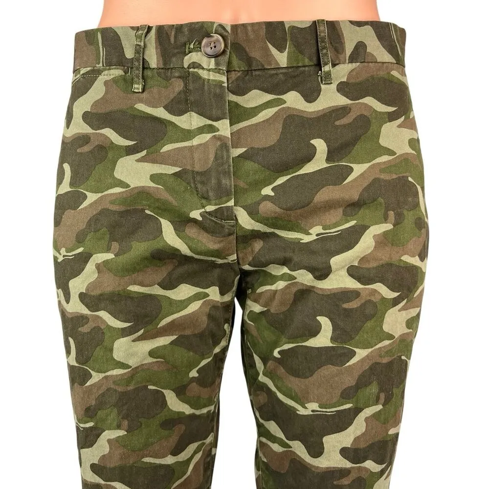 Gap Women's Green Khakis Camouflage Camo Army Military Straight Pants Size M - Image 4