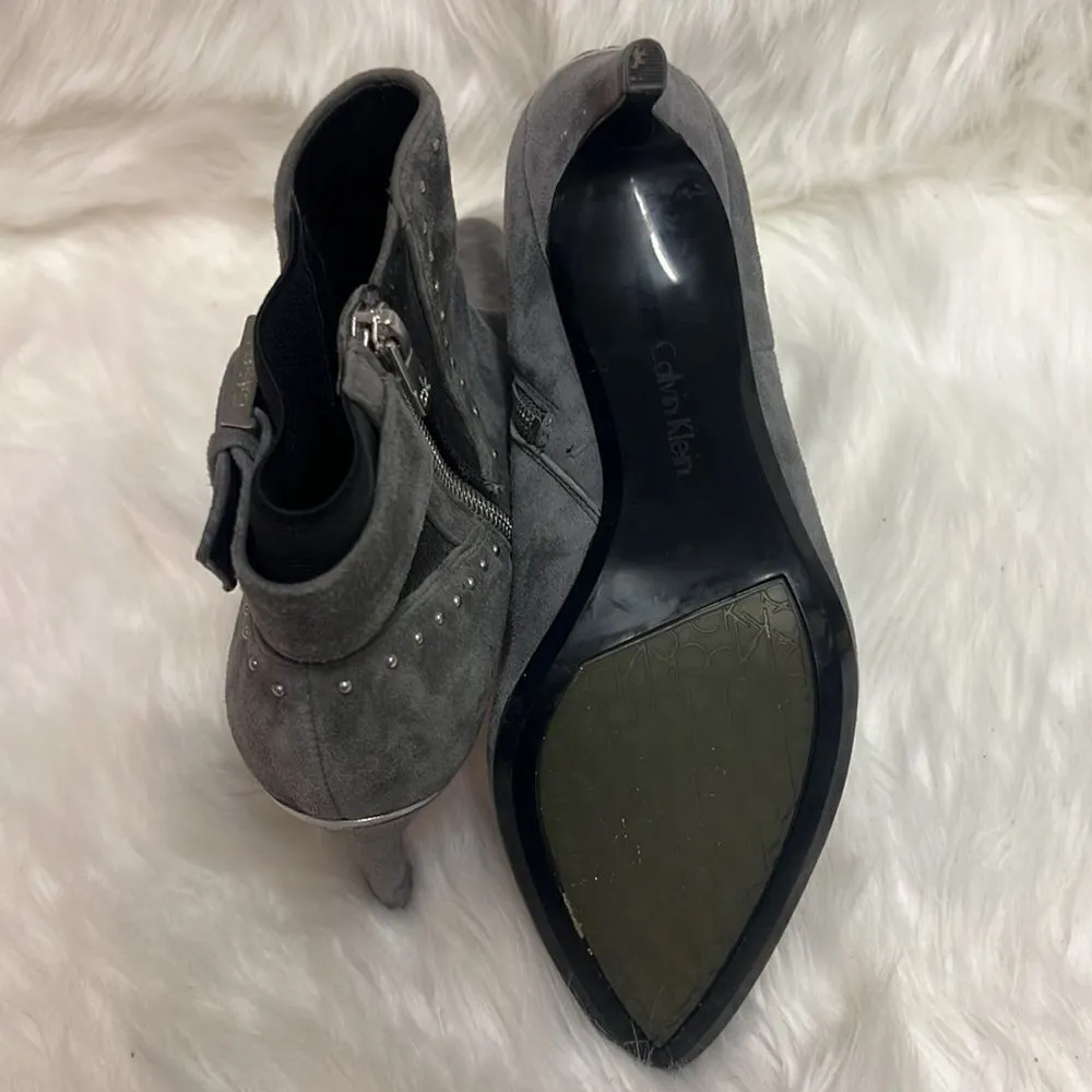 Calvin Klein grey Jozie heeled booties Size 9.5 Bin 15 - Image 12