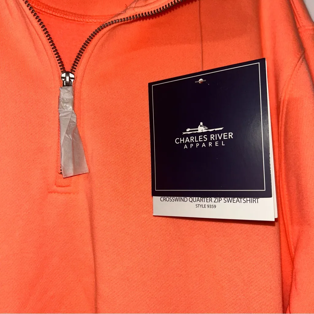 Charles River Bright Coral Quarter Zip Pullover Women’s Size XL - Image 3