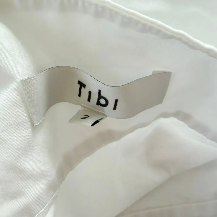 Tibi Eco Poplin Back Wrap Skirt White Size 2 Organic Cotton Midi Lightweight - Image 7