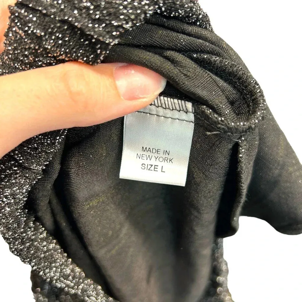 Torn By Ronny Kobo Limor Metallic Harem Jogger Pants Charcoal Silver Size Large - Image 9