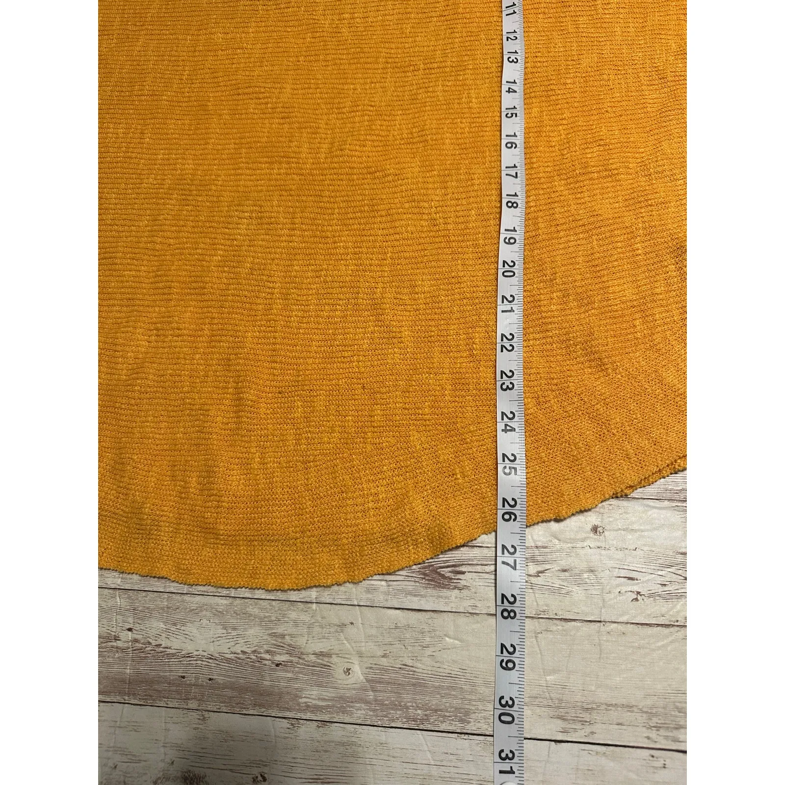 Eileen Fisher Organic Linen Cotton Blend Blouse Size Medium Marigold Orange Gold - Image 6