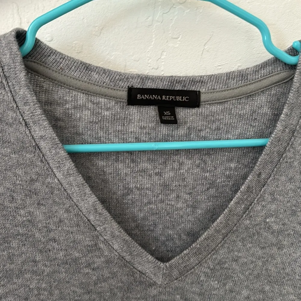 Banana Republic Gray Fine Knit Viscose Rayon Midi Maxi Slit Dress XS - Image 5