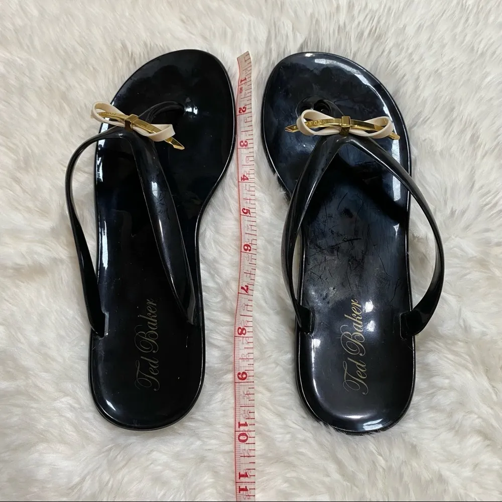 TED BAKER Black Flip Flops Sandals Size 6 - Image 3