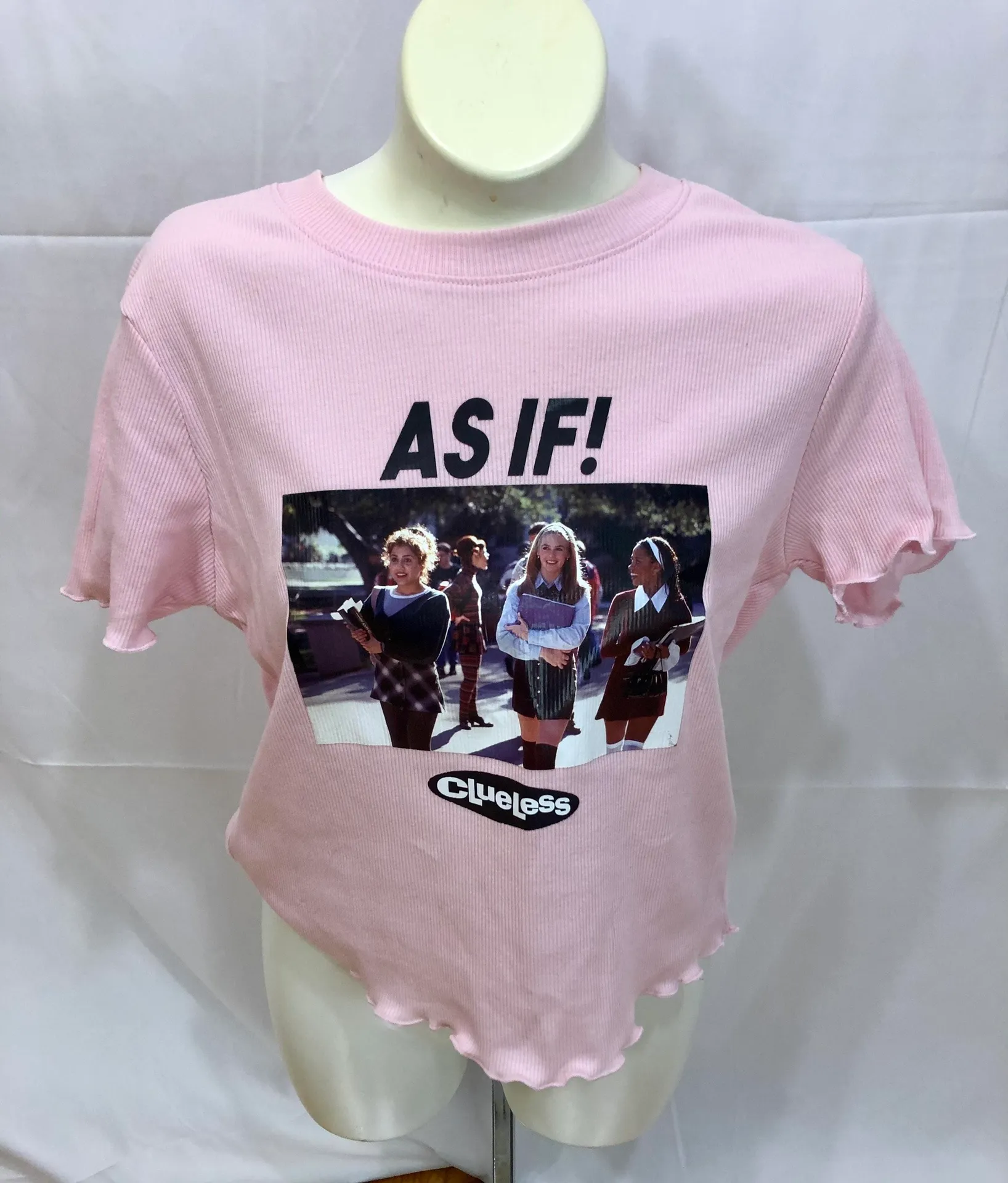 Clueless Bubble Gum Pink Tee NWOT Size L - Image 3