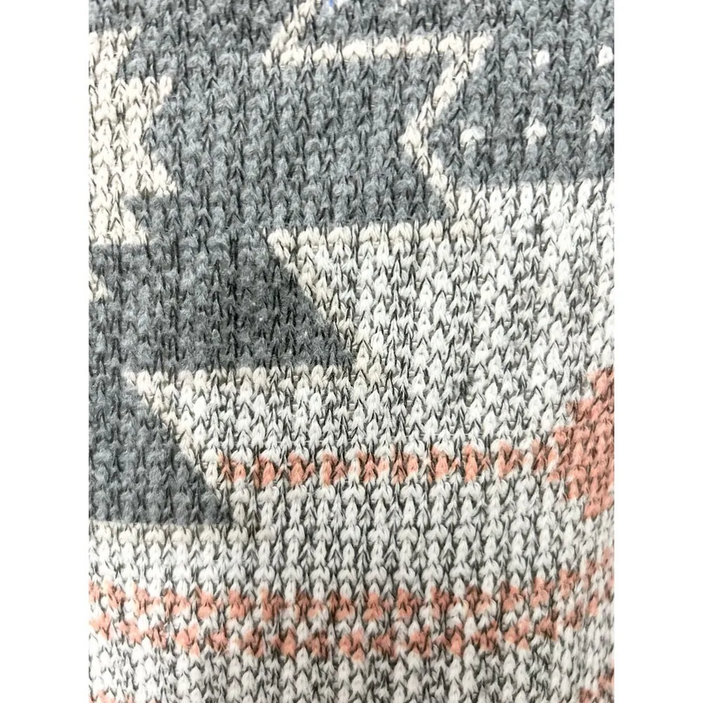 Blu Planet Gray Tribal Knit Top Southwestern Aztec Boho Festival Shirt Sz Medium - Image 6