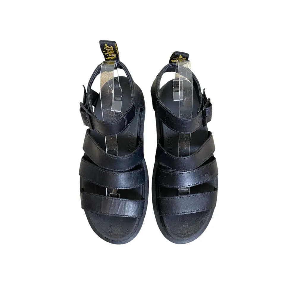 Dr. Martens Black Blaire Brando Leather Strappy Chunky Platform Sandals - Image 5