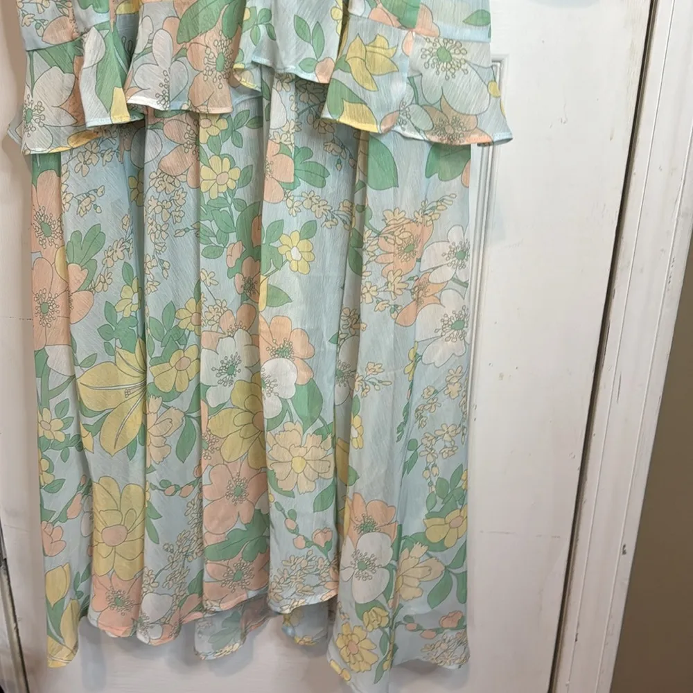 Fairy Tong London Chiffon Sheer Pastel Floral Dress Si… Yellow Size L - Image 11