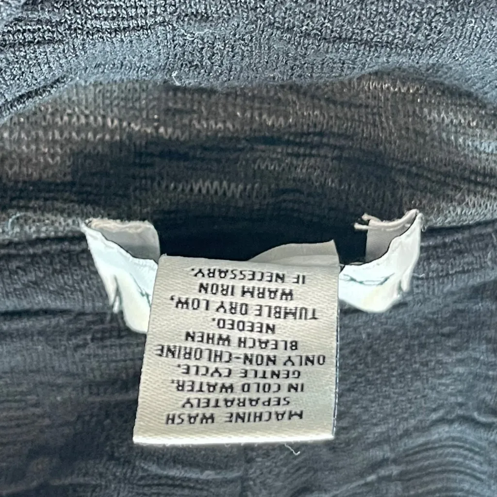 Peck & Peck Cowl Neck Textured Tunic Top Women's Size XL Black Rayon 3/4 Sleeves - Image 4