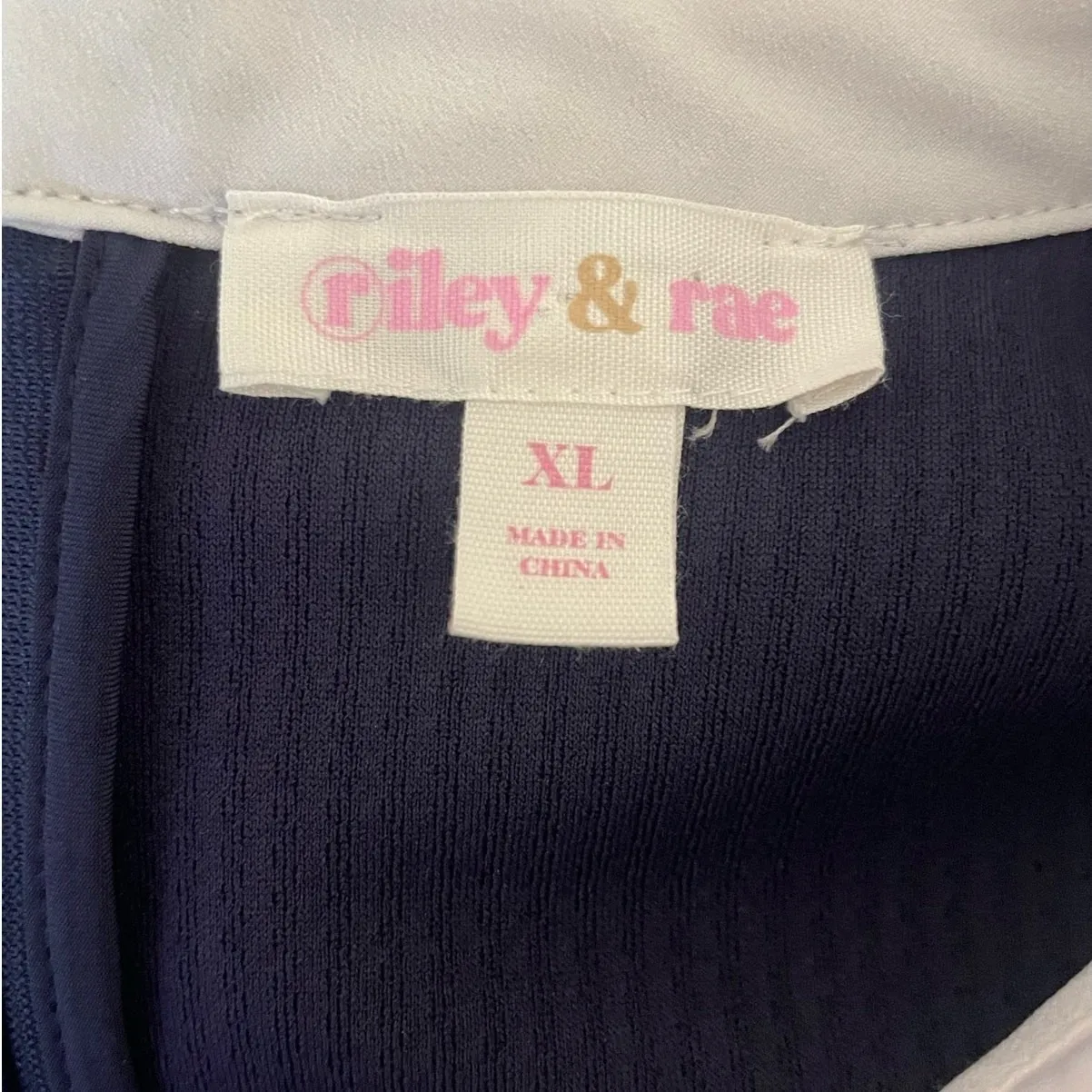 Riley & Rae Sheath Women Dress XL Textured Peterpan Collar‎ Preppy Academia Twee Blue - Image 8