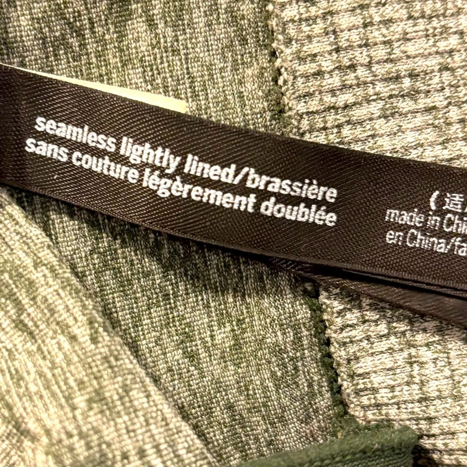 PINK Sport Victoria Secret Heather Gray and Green Strappy Sports Bra, Sz Medium - Image 8