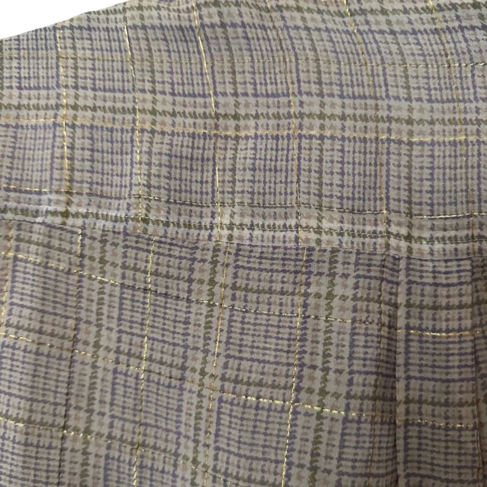 GREY JASON WU Metallic Patterned Button Down Blouse Sz‎ 4 - Image 4