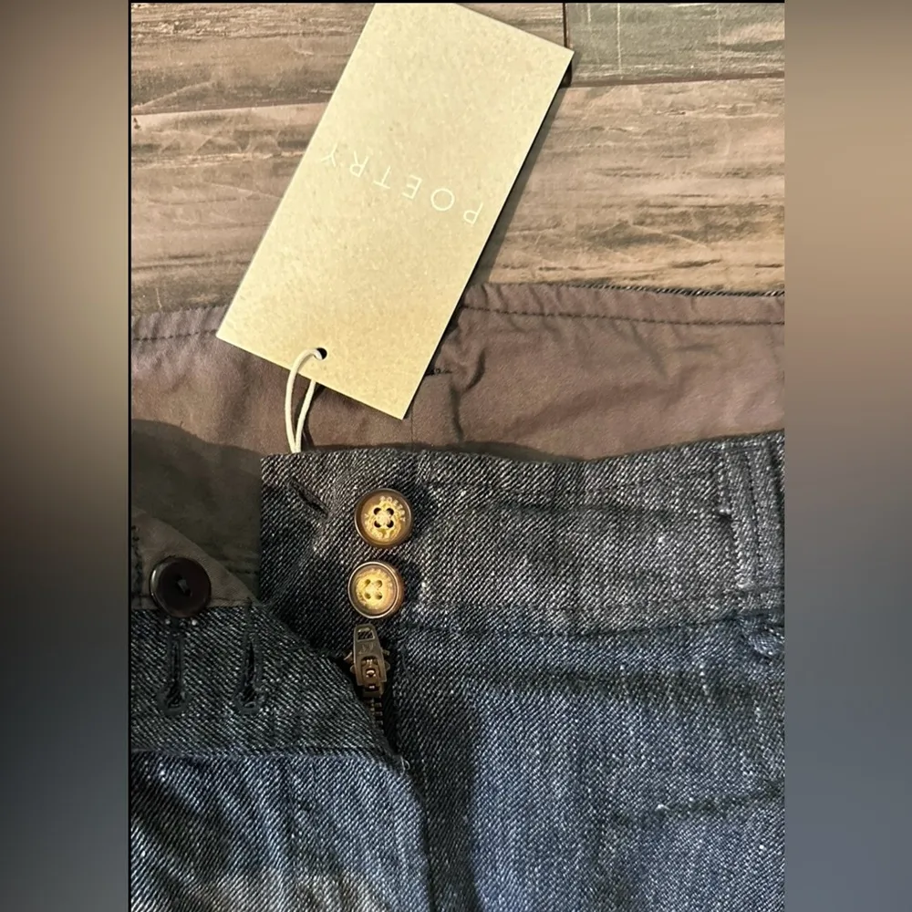 Poetry Dark Grey Linen Cotton Wool Maxi A Line Pleat Pocketed Skirt Uk 10 /6 USA - Image 8