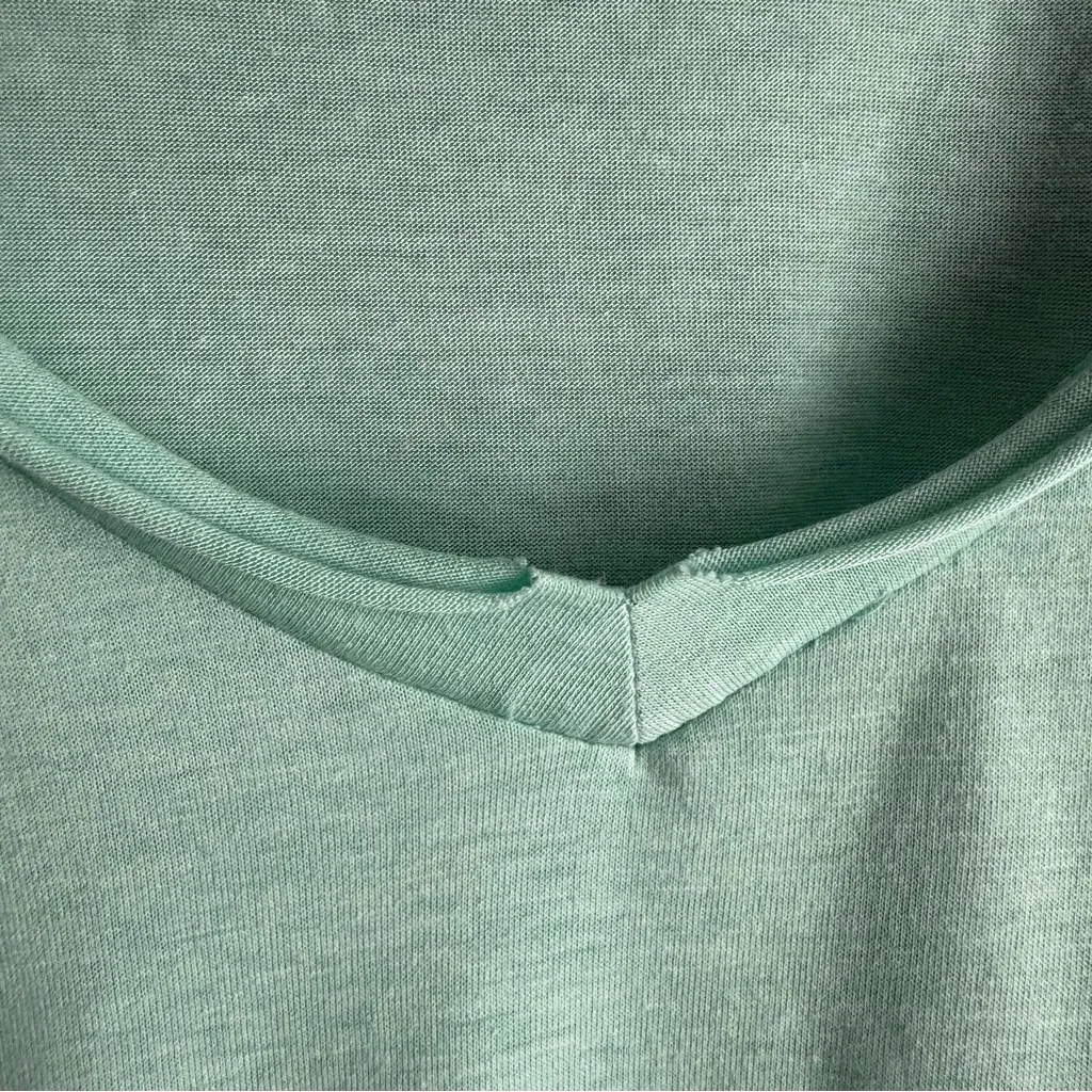 Mint Green V-Neck T-Shirt with Pocket - Image 6