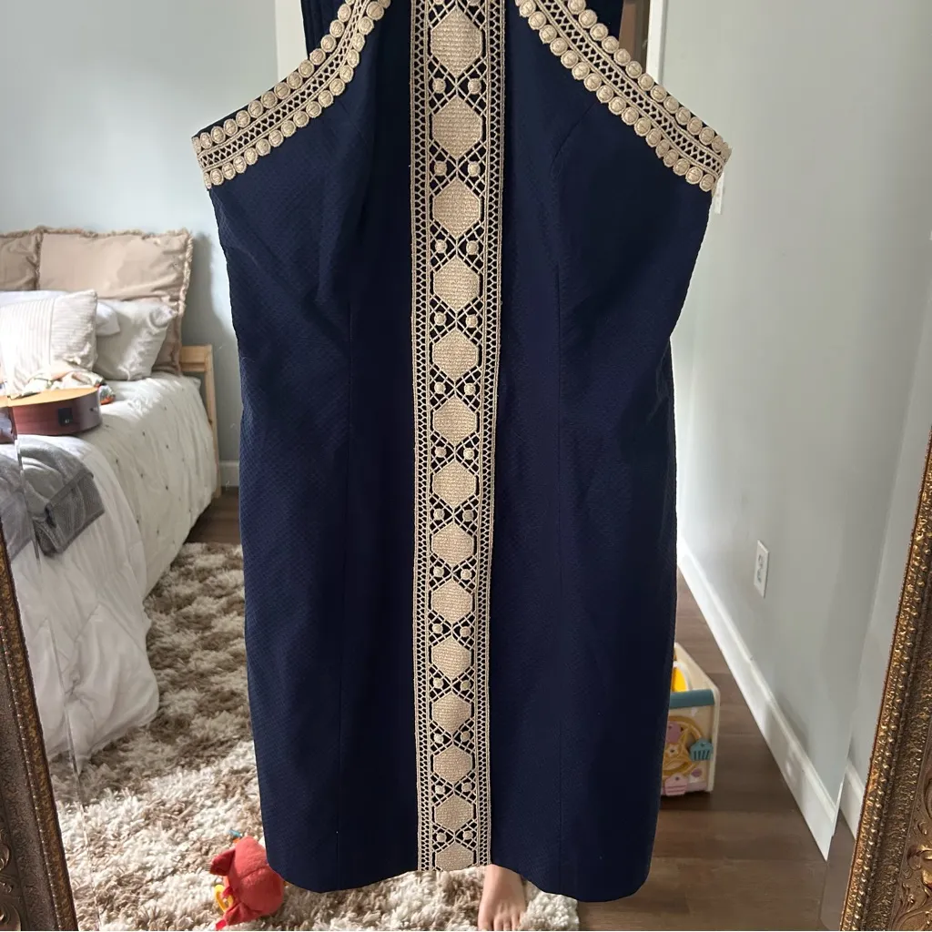 Lilly Pulitzer Vena Stretch Shift Dress Navy Size 2 - Image 6